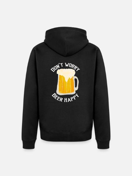 Bier Party - Freibier Shirt - Unisex Premium Bio Zip Hoodie - Schwarz