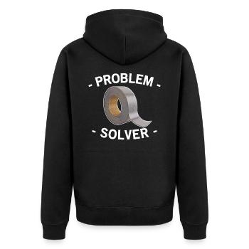 Duct Tape - solutionneur de problèmes, drôle, cadeau - Veste à capuche bio Premium Unisexe - noir - Dos - Nico (187cm)