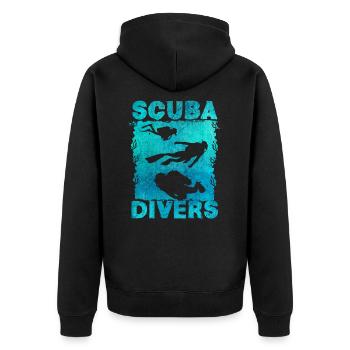 diving - Unisex Premium Organic Zip Hoodie - black - Back - Nico (187cm)