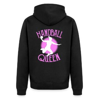 Handball fille reine sport - Veste à capuche bio Premium Unisexe - noir - Dos - Nico (187cm)