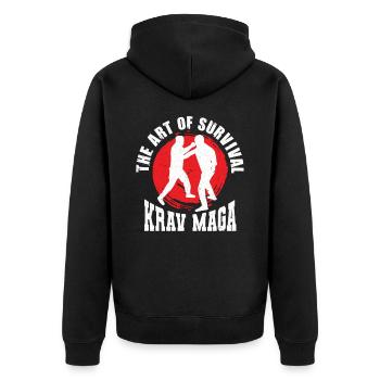 Krav Maga - Veste à capuche bio Premium Unisexe - noir - Dos - Nico (187cm)