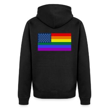 Regenbogen, LGBT, Gay Pride, US LGBT Flag - Veste à capuche bio Premium Unisexe - noir - Dos - Nico (187cm)