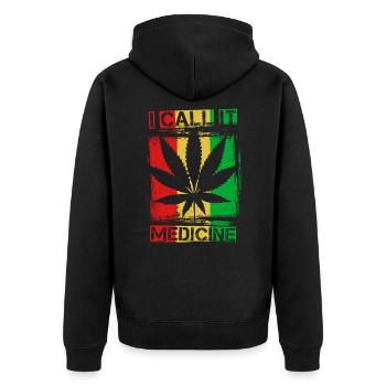 Weed Chanvre Hippie Rétro THC 420 Cadeau - Veste à capuche bio Premium Unisexe - noir - Dos - Nico (187cm)