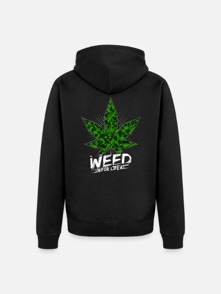 Weed - Unisex Premium Organic Zip Hoodie - black