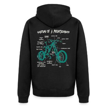 Anatomie d'un VTT VTT - Veste à capuche bio Premium Unisexe - noir - Dos - Nico (187cm)