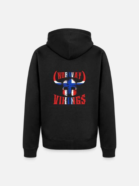 Norwegen Wikinger - Unisex Premium Bio Zip Hoodie - Schwarz