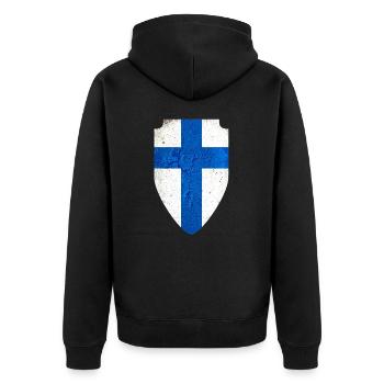 Armoiries de la Finlande - Veste à capuche bio Premium Unisexe - noir - Dos - Nico (187cm)