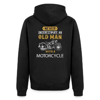 ne jamais sous-estimer un vieil homme avec une moto - Veste à capuche bio Premium Unisexe - noir - Dos - Nico (187cm)