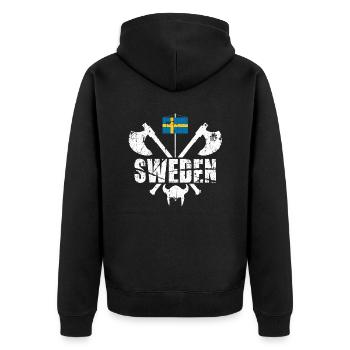 Suède Viking cadeau - Veste à capuche bio Premium Unisexe - noir - Dos - Nico (187cm)