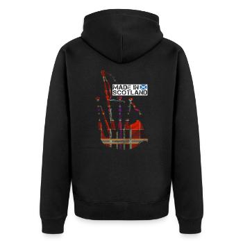 Schottland Dudelsack Geschenk - Unisex Premium Bio Zip Hoodie - Schwarz - Hinten - Nico (187cm)