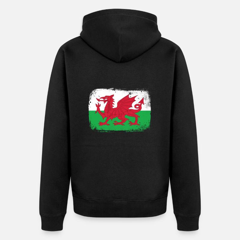 Pays de Galles - Veste à capuche bio Premium Unisexe - noir