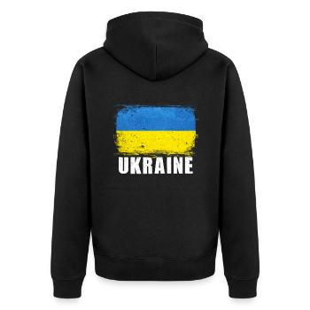 Ukraine - Veste à capuche bio Premium Unisexe - noir - Dos - Nico (187cm)