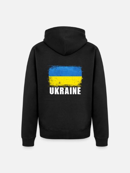 Ukraine - Unisex Premium Organic Zip Hoodie - black