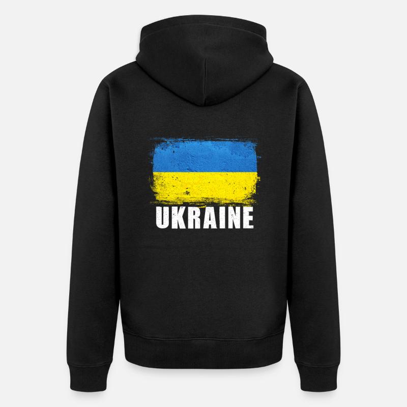 Ukraine - Veste à capuche bio Premium Unisexe - noir