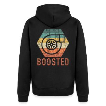 Turbolader Turbo Tuner Auto Tuning Racing Boosted - Unisex Premium Bio Zip Hoodie - Schwarz - Hinten - Nico (187cm)