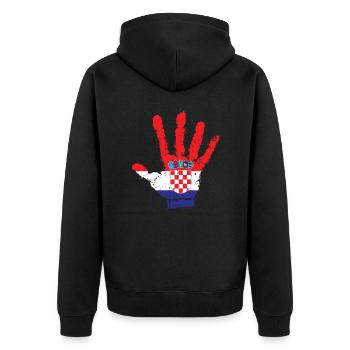Croatia Handprint Patriot DNA - Veste à capuche bio Premium Unisexe - noir - Dos - Nico (187cm)