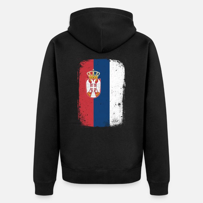 Serbie - Veste à capuche bio Premium Unisexe - noir