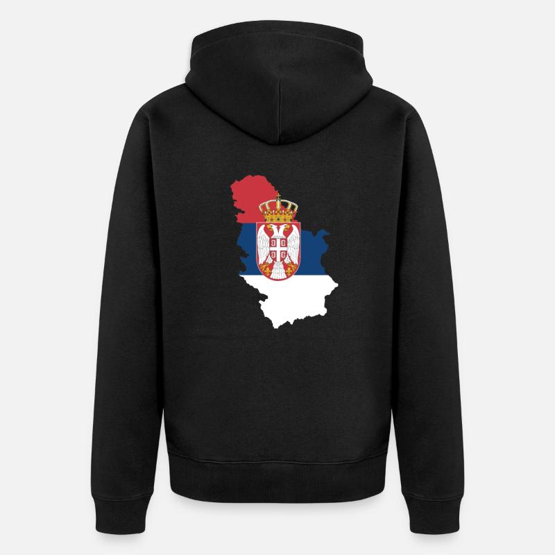 Serbie - Veste à capuche bio Premium Unisexe - noir