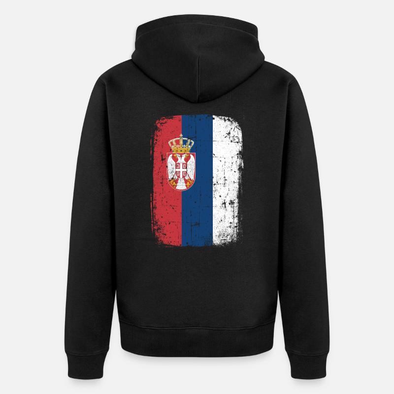 Serbie - Veste à capuche bio Premium Unisexe - noir