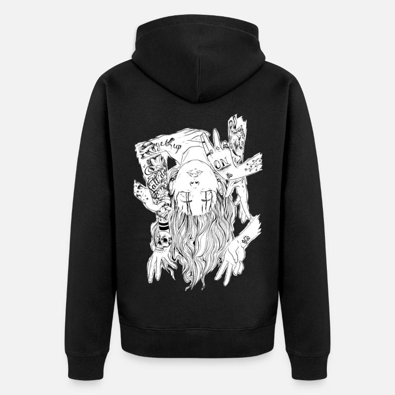 go on - Unisex Premium Bio Zip Hoodie - Schwarz