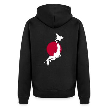 Japan Landkarte Geschenk - Unisex Premium Bio Zip Hoodie - Schwarz - Hinten - Nico (187cm)