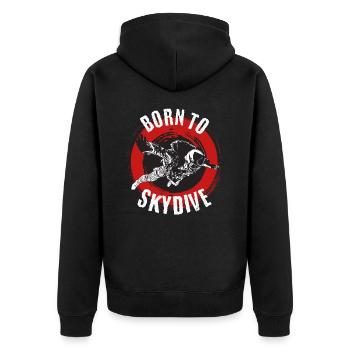Parachute skydiving parachuting - Unisex Premium Organic Zip Hoodie - black - Back - Nico (187cm)