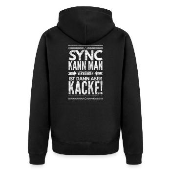 DJ Deejay Musik Techno Music Turntable Geschenk - Unisex Premium Bio Zip Hoodie - Schwarz - Hinten - Nico (187cm)