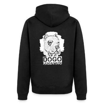 Dogo Argentino - Veste à capuche bio Premium Unisexe - noir - Dos - Nico (187cm)