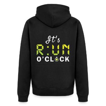 Lustiges Läufer Jogger Running Leichtathletik Run - Unisex Premium Bio Zip Hoodie - Schwarz - Hinten - Nico (187cm)