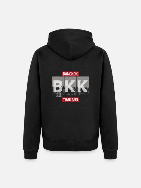 Bangkok - Unisex Premium Organic Zip Hoodie - black