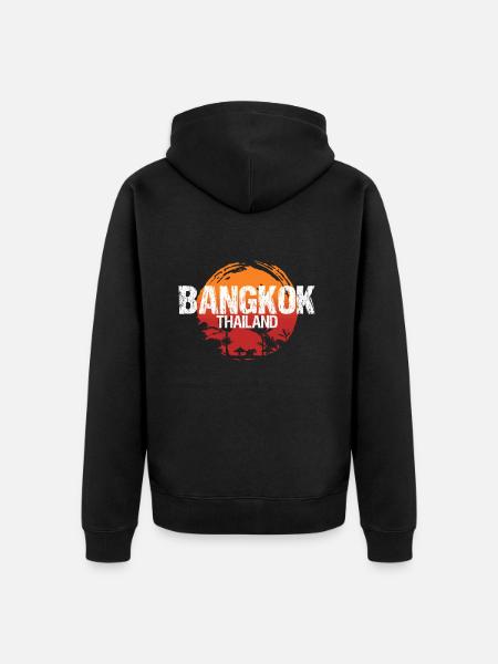 Bangkok - Unisex Premium Organic Zip Hoodie - black