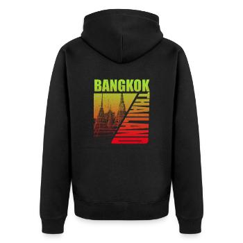 Bangkok - Veste à capuche bio Premium Unisexe - noir - Dos - Nico (187cm)