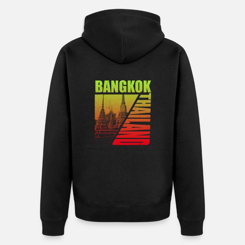 Bangkok - Unisex Premium Bio Zip Hoodie - Schwarz