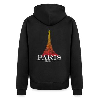 Tour eiffel paris - Veste à capuche bio Premium Unisexe - noir - Dos - Nico (187cm)
