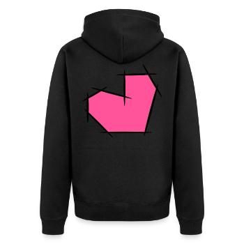 Heart of lines - Unisex Premium Organic Zip Hoodie - black - Back - Nico (187cm)