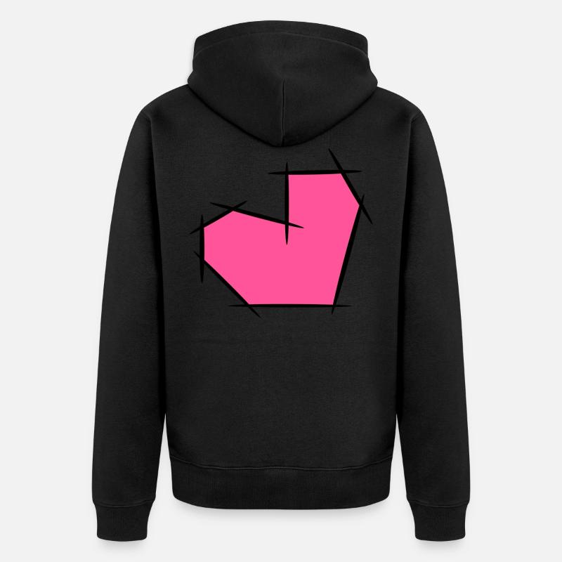 Coeur de lignes - Veste à capuche bio Premium Unisexe - noir