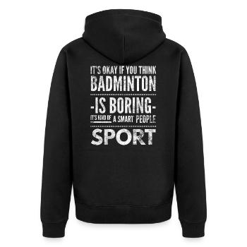 Sport badminton raquette badminton tennis - Veste à capuche bio Premium Unisexe - noir - Dos - Nico (187cm)