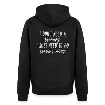 Reiten Pferd Reiter Pferde Pony Dressur Geschenk - Unisex Premium Bio Zip Hoodie - Schwarz - Hinten - Nico (187cm)