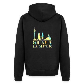 Kuala Lumpur Malaysia Geschenk - Unisex Premium Bio Zip Hoodie - Schwarz - Hinten - Nico (187cm)