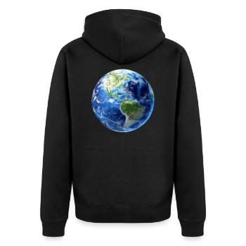 Planète terre - Veste à capuche bio Premium Unisexe - noir - Dos - Nico (187cm)