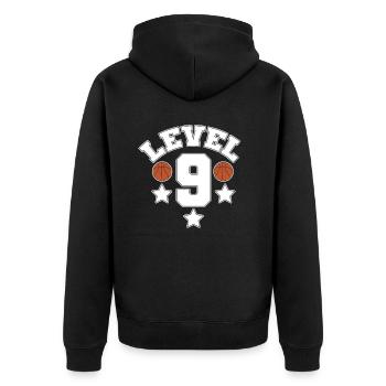 9e anniversaire Basket-ball Sport Garçon Cadeau - Veste à capuche bio Premium Unisexe - noir - Dos - Nico (187cm)