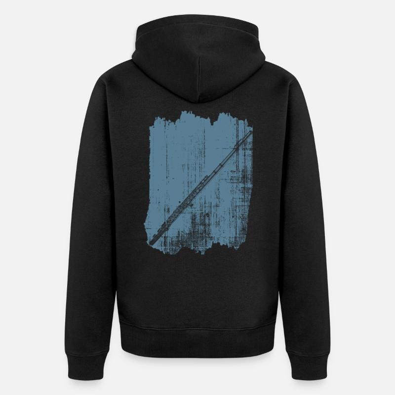 Flöteninstrumente - Unisex Premium Bio Zip Hoodie - Schwarz