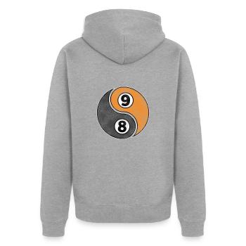 8-Ball & 9-Ball - Billard Billard Piscine - Veste à capuche bio Premium Unisexe - gris chiné - Dos - Nico (187cm)