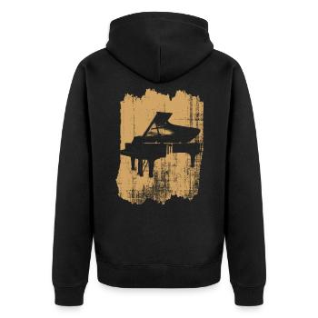piano - Veste à capuche bio Premium Unisexe - noir - Dos - Nico (187cm)
