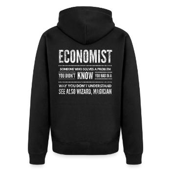 Économie Métiers Économiste Finance Don C - Veste à capuche bio Premium Unisexe - noir - Dos - Nico (187cm)