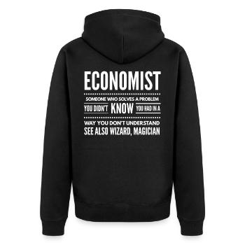Économie Métiers Économiste Finance Gift B - Veste à capuche bio Premium Unisexe - noir - Dos - Nico (187cm)