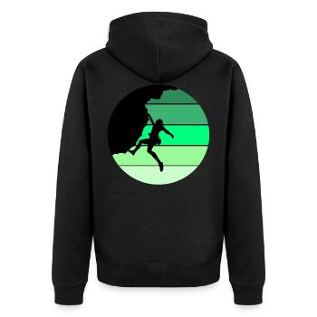 Climbing, bouldering, gift - Unisex Premium Organic Zip Hoodie - black - Back - Nico (187cm)