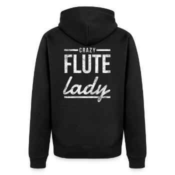 Flöte Orchester Blasmusik Spruch Geschenk Flute 8 - Unisex Premium Bio Zip Hoodie - Schwarz - Hinten - Nico (187cm)