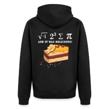 I 8 Sum Pi - I Ate Some Pie - Mathe Mathematik Mat - Unisex Premium Bio Zip Hoodie - Schwarz - Hinten - Nico (187cm)