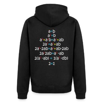 a=b Gleichung Formel Mathe Mathematik Algebra - Unisex Premium Bio Zip Hoodie - Schwarz - Hinten - Nico (187cm)